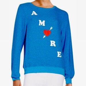 Wildfox Amore Baggy Beach Jumper Blue